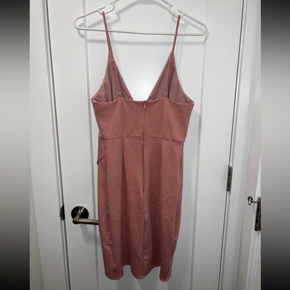 LULUS Dare to Take the Plunge Dusty Pink Tulip Mini Dress - size S - Picture 9 of 11